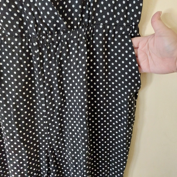 Popsugar Black White Polka Dot Sleeveless Skinny Leg Romper Jumpsuit XL - Picture 5 of 14